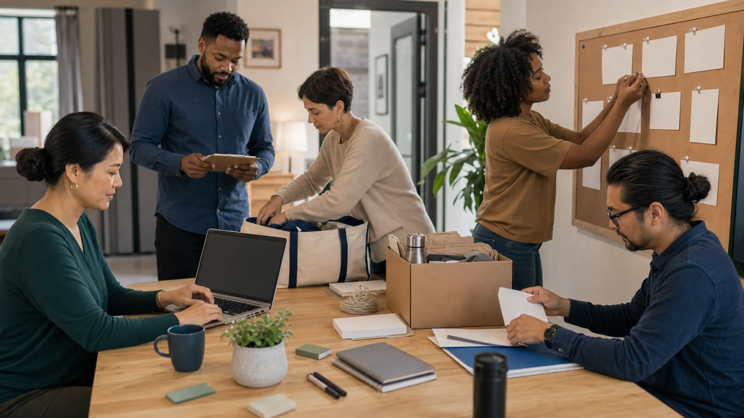 gemeinnützig-Team arbeitet an einem digitalen Kampagnen-Workflow zusammen